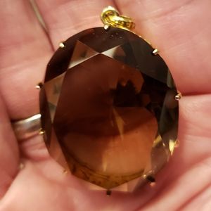 Smoky topaz 14kt pendant